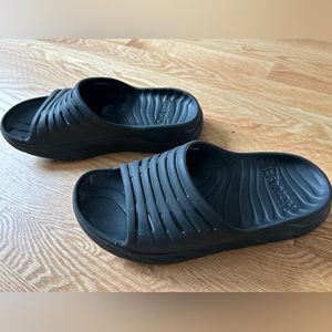 Men's sz 10 HOKA ONE Ora Recovery Slide 2 Sandal black rubber slip on *like new*
